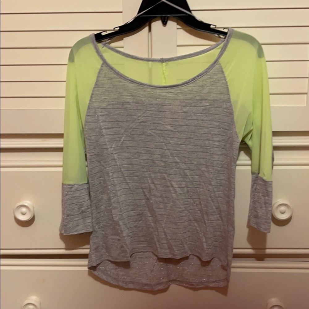 Gray and lime green shirt